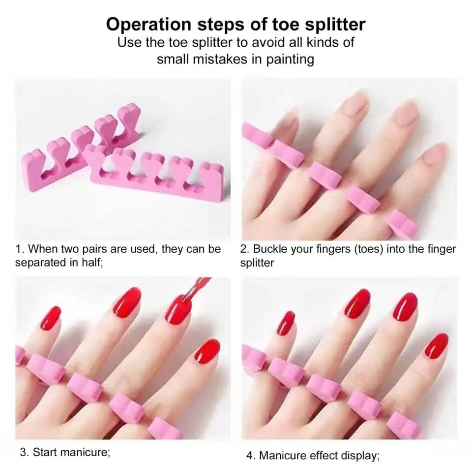 Set Of 2 Finger Toe Separator, Manicure Pedicure Gel Divider, Finger Dividers Separators, Finger Foot Sponge Soft Gel, Portable Finger Spacer, Soft Foam Sponge Spacer, Toe Nail Separator Set Of 2 Finger Toe Separator, Manicure Pedicure Gel Divider, Finger Dividers Separators, Finger Foot Sponge Soft Gel, Portable Finger Spacer, Soft Foam Sponge Spacer, Toe Nail Separator